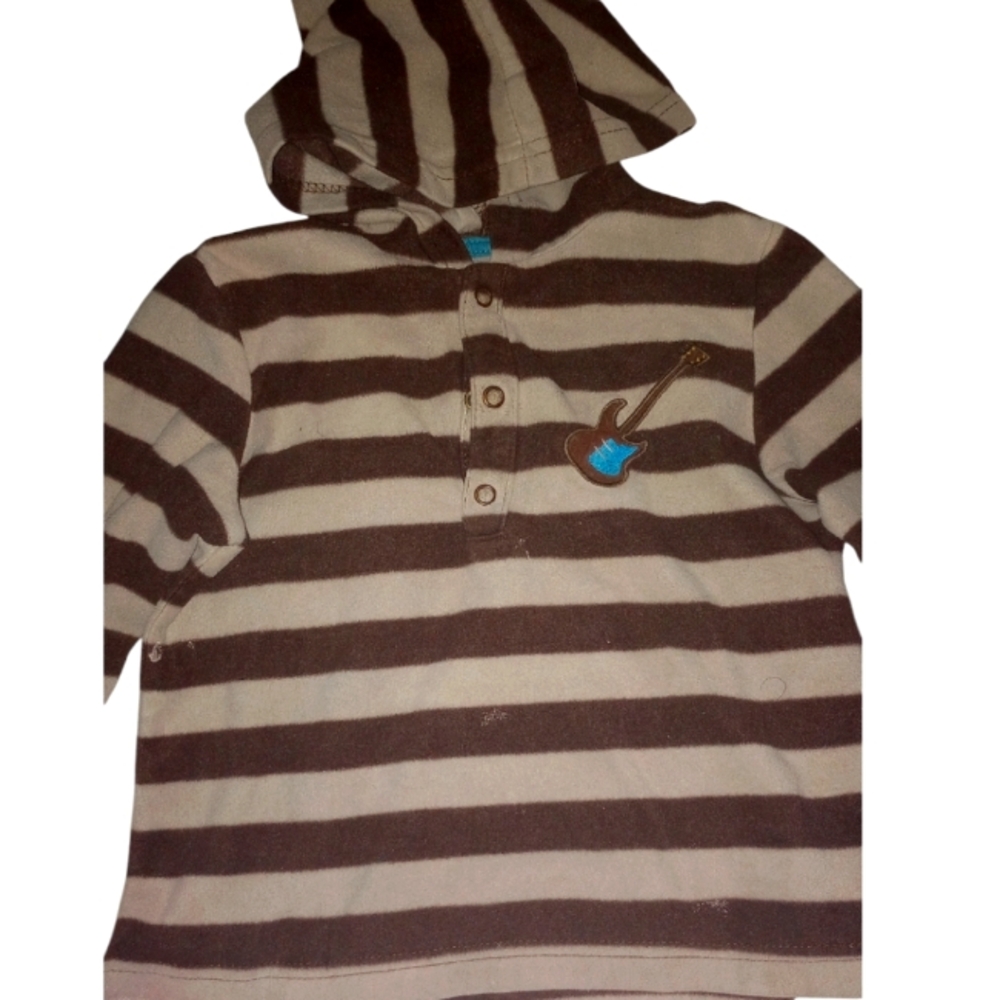 Carters child of mine striped guitar 🎸 hoodie pullover size 3t - Picture 1 of 5